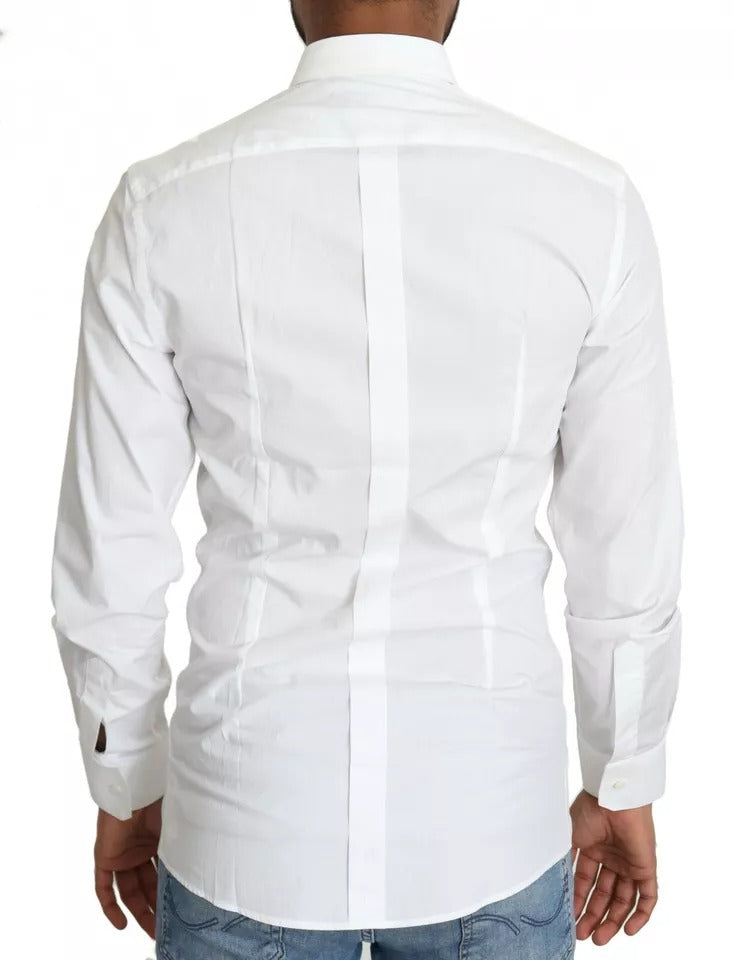 Dolce & Gabbana White Cotton Top GOLD Shirt